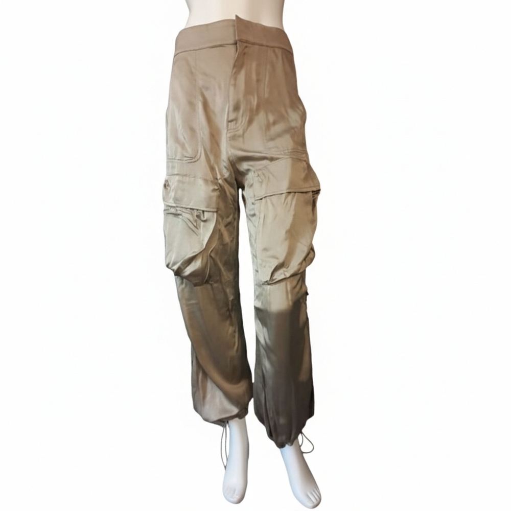 NWT Zara Women's Limited Edition Satin Cargo Pants Size Small